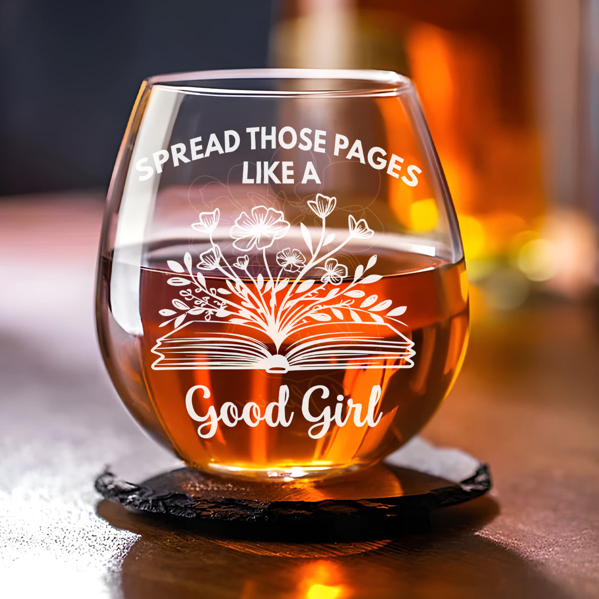 Spread Those Pages Like a Good Girl - Personalized Wine Glass