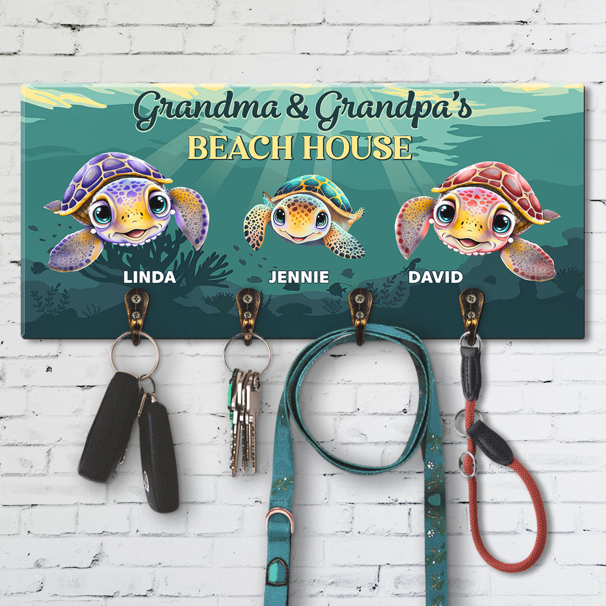 Grandparents Beach House - Personalized Wooden Key Holder