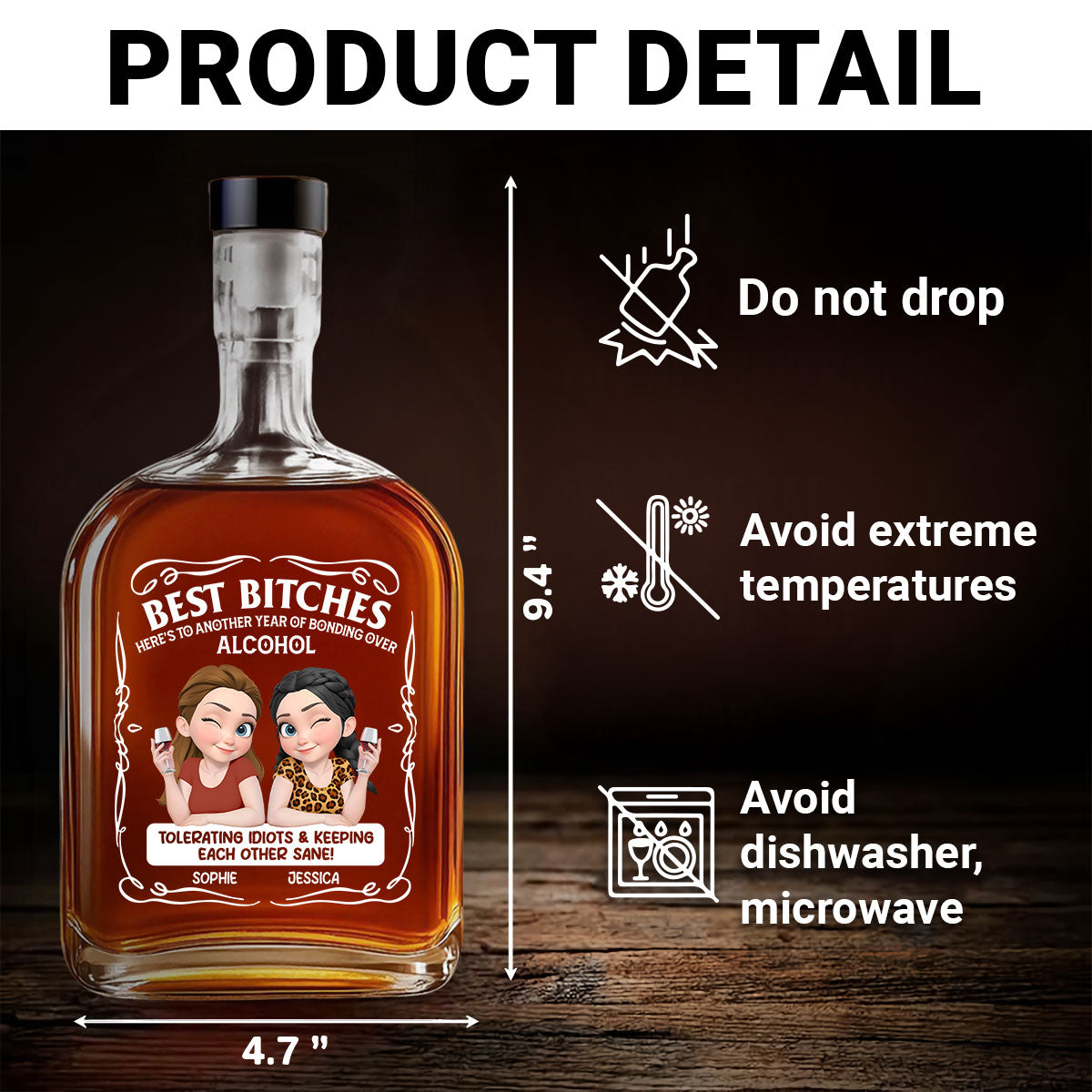 Keeping Each Other Sane - Personalized Spirits Decanter
