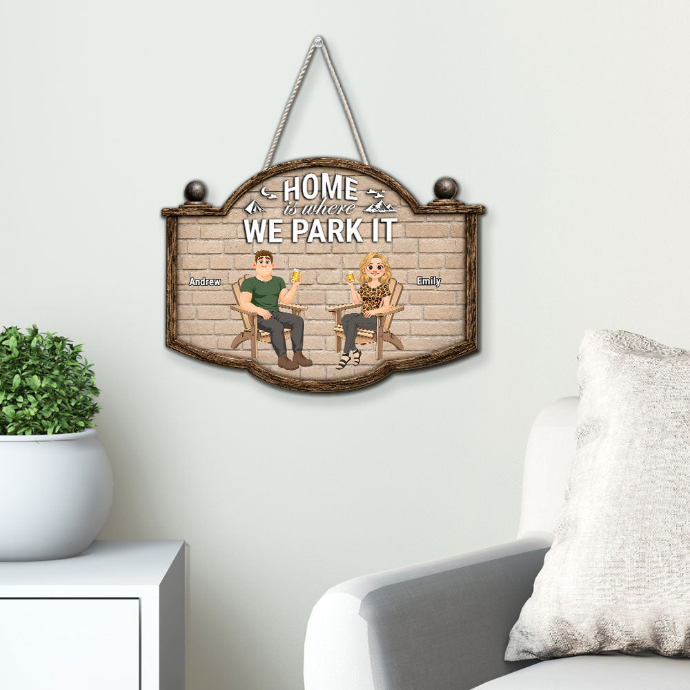 Custom Family Campground Sign, Campsite Outdoor Wall Decor • Life On The Road Together - Personalized Wood Sign