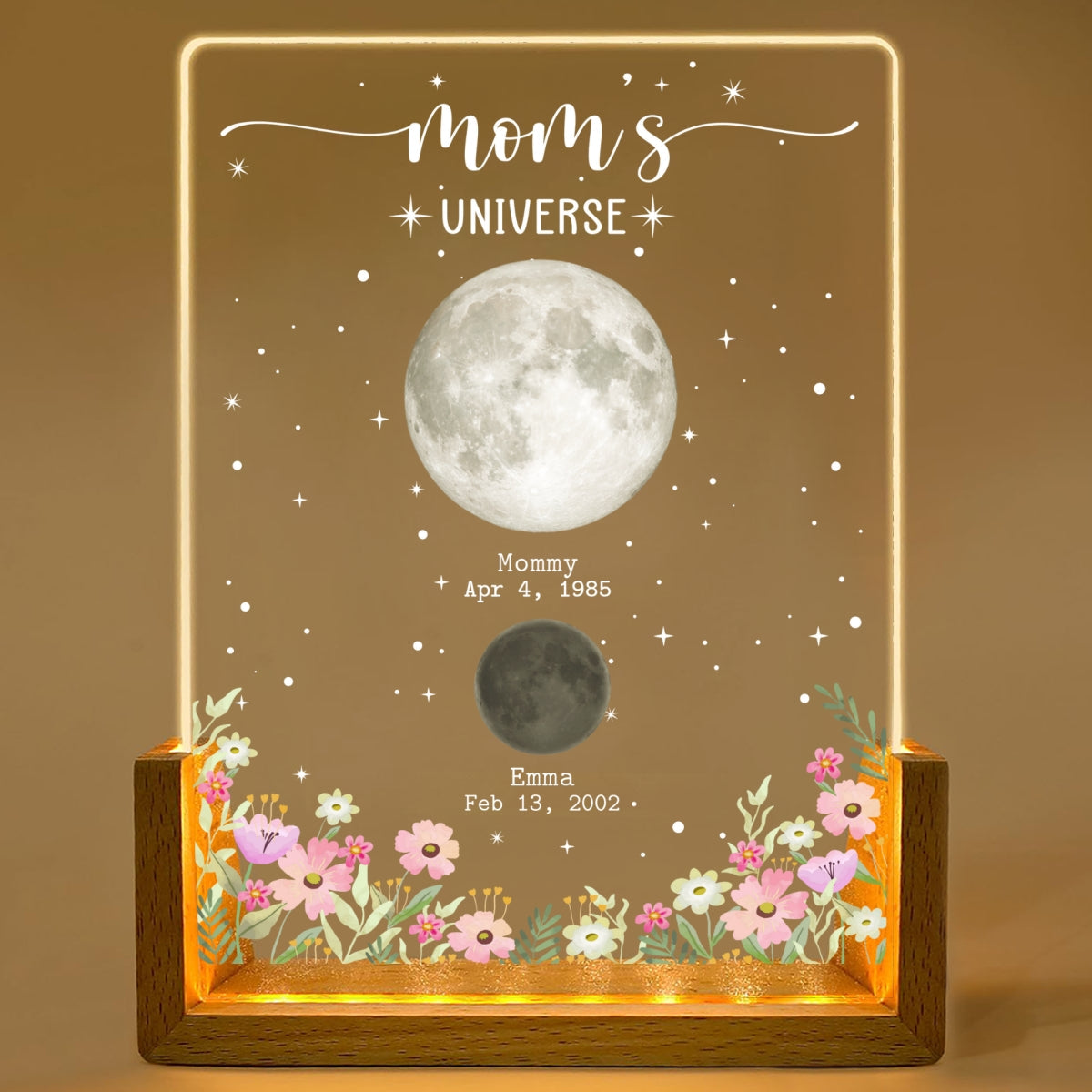 Custom Mother's Day Gift for Mom Grandma • Momma Love Brighter Than Moon - Personalized Night Light
