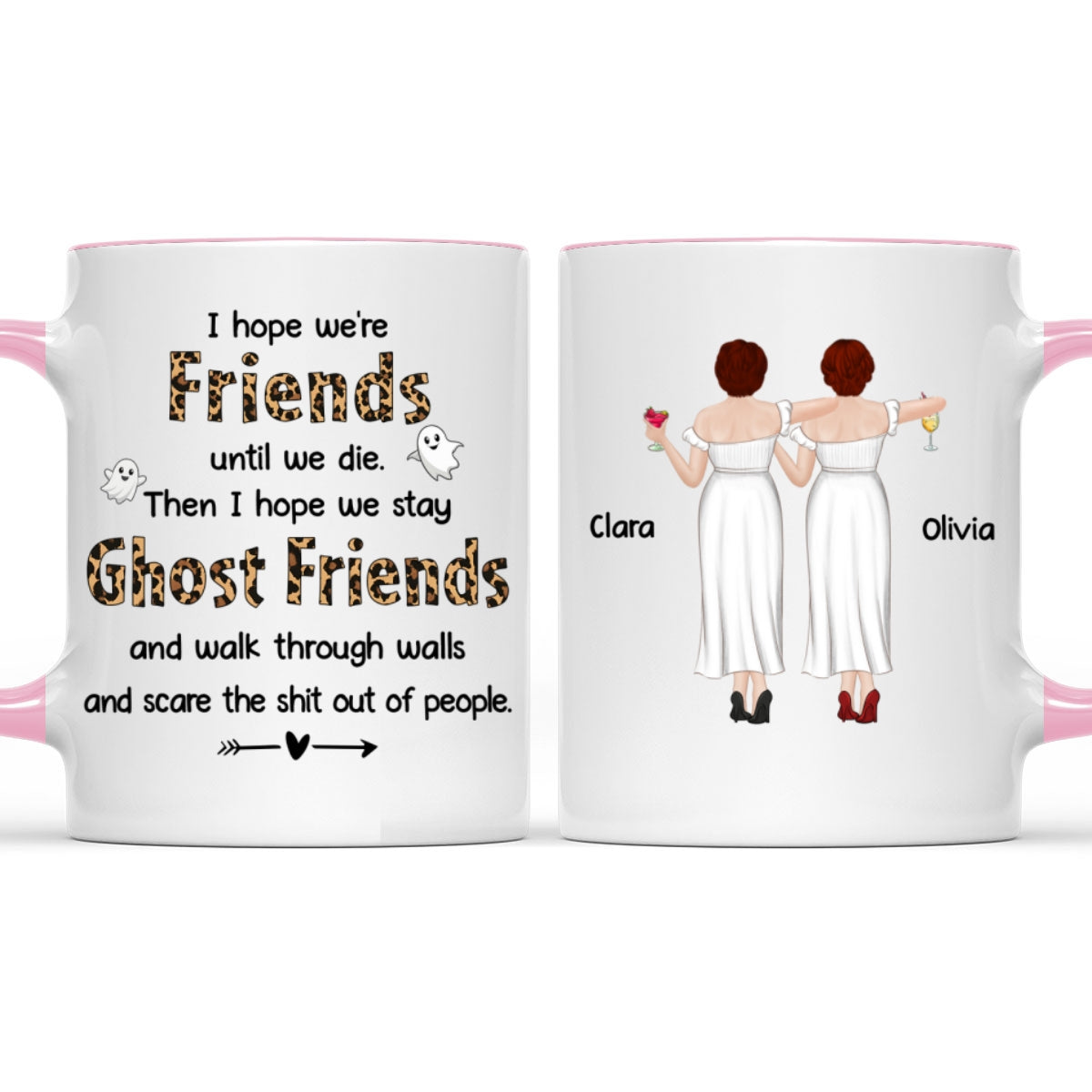 Custom Best Friend, Christmas & Birthday Friendship Keepsake Gift • Ghost Friend - Personalized Accent Mug