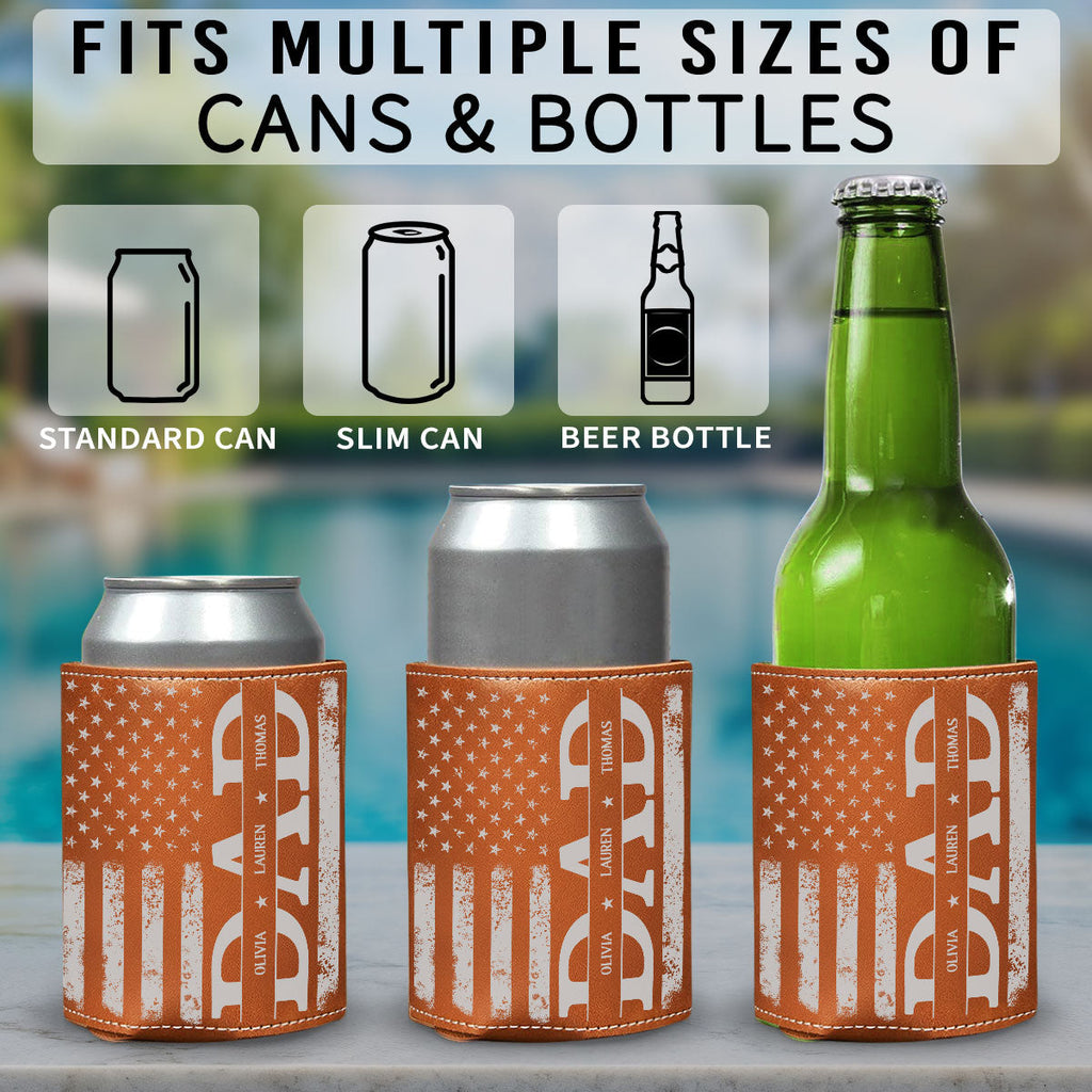 The Best Daddy - Personalized Leather Can Cooler