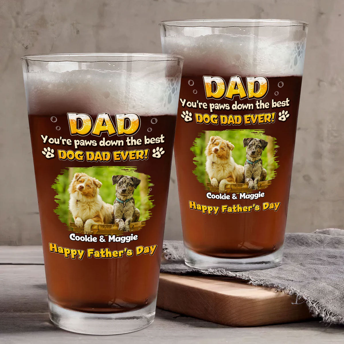 Paw Down The Best Photo - Personalized Beer Glass