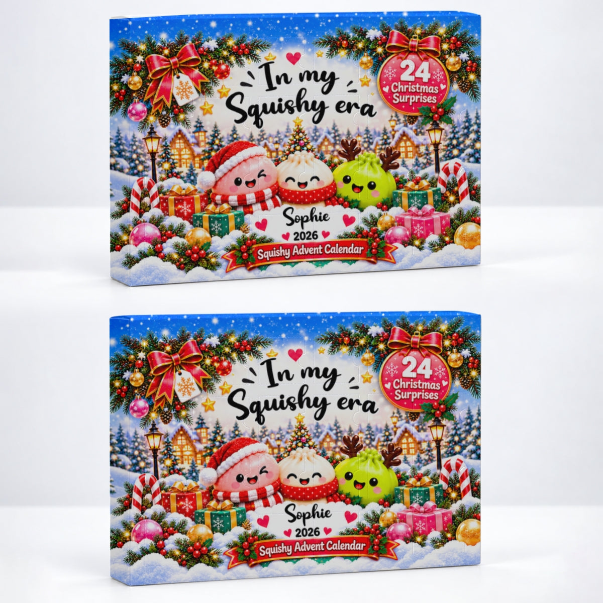 Custom Name 2026 Christmas Dumpling Advent Calendar, 24-Day Countdown • Christmas Gets Cuter Every Day - Personalized Dumpling Advent Calendar