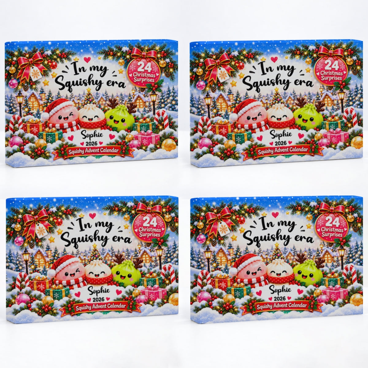 Custom Name 2026 Christmas Dumpling Advent Calendar, 24-Day Countdown • Christmas Gets Cuter Every Day - Personalized Dumpling Advent Calendar