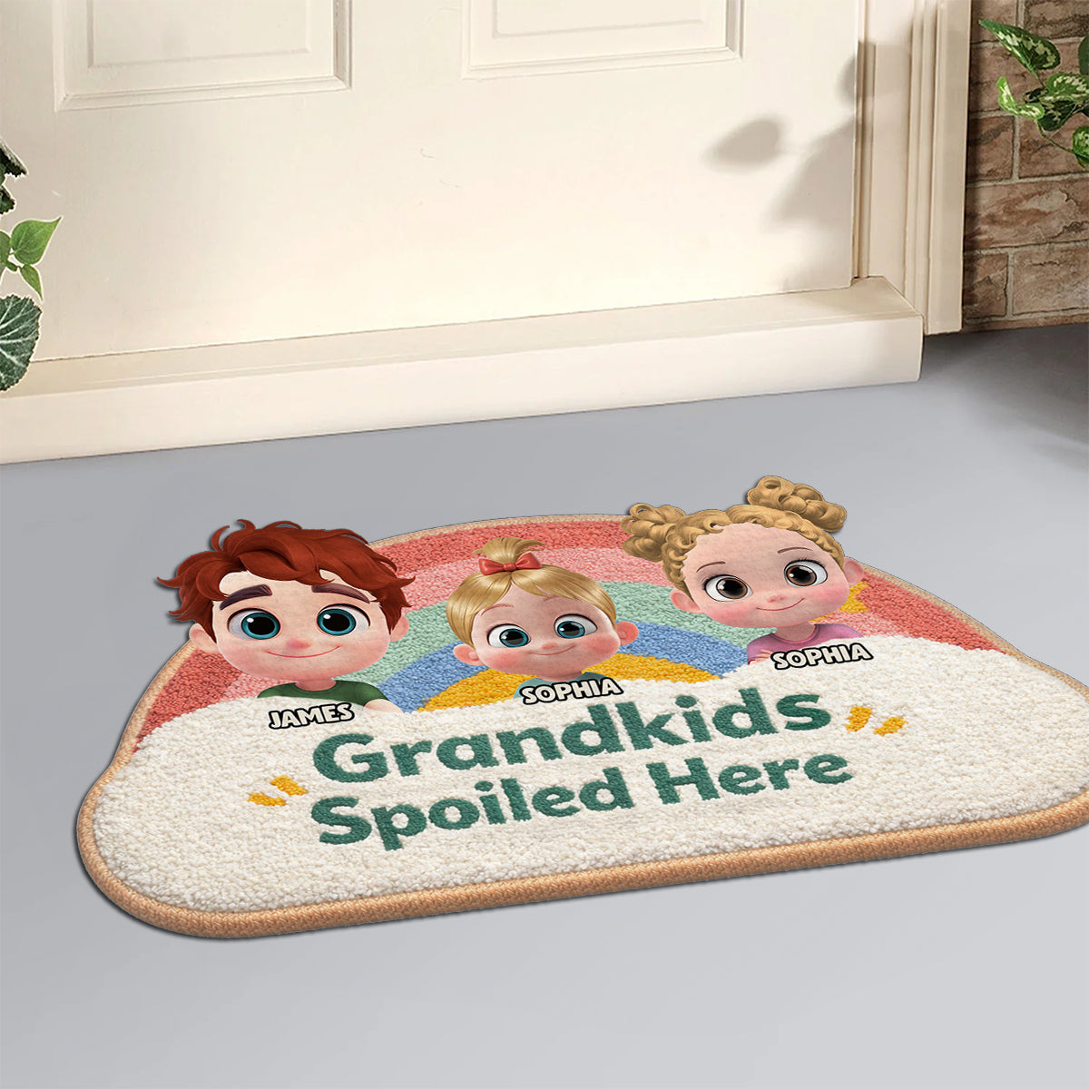 Rainbow Grandkids - Personalized Doormat