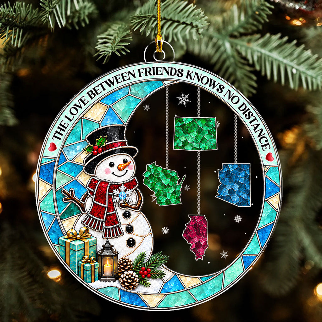 Custom Sister Christmas Ornament •  Love Knows No Bounds - Personalized Acrylic Ornament