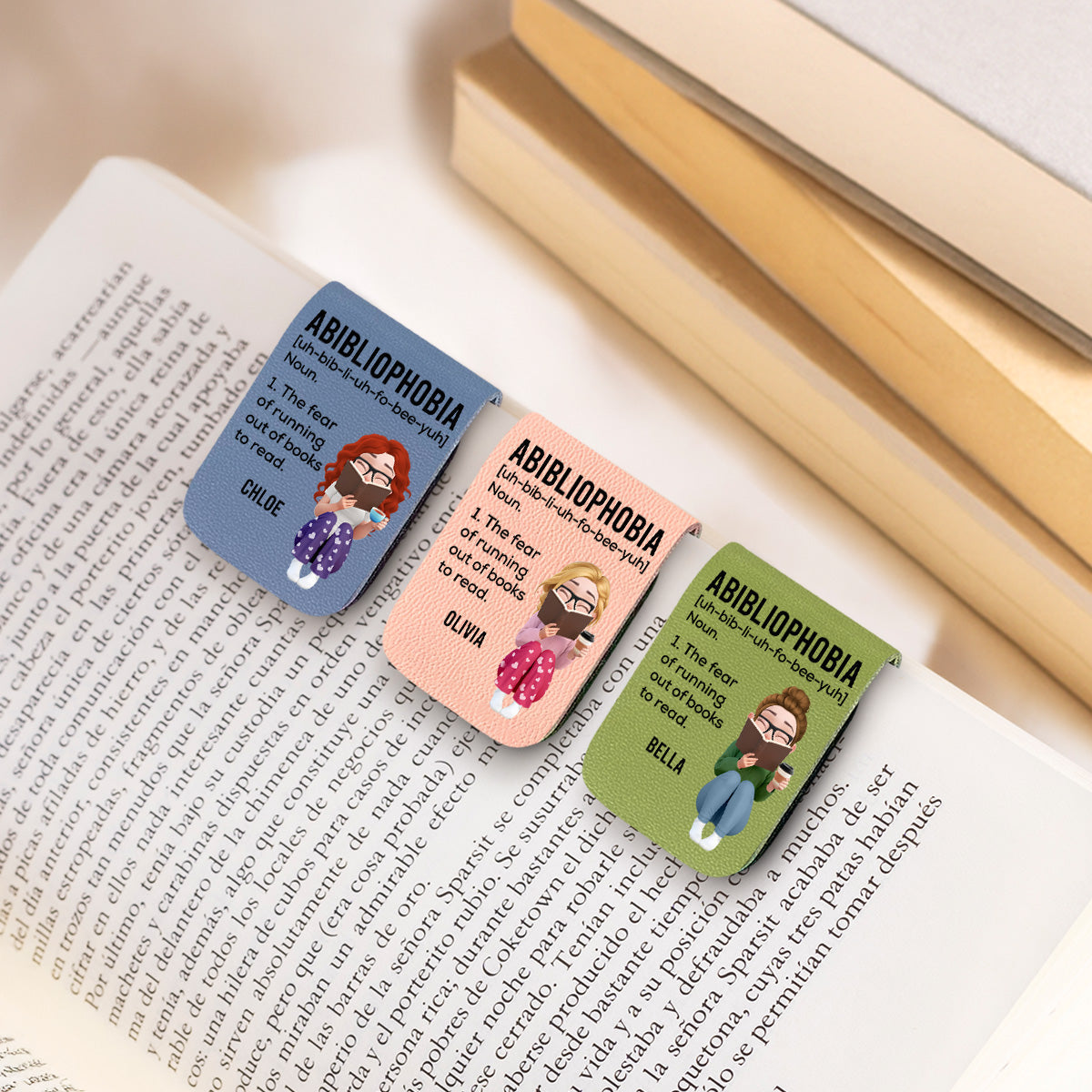 Custom Christmas Birthday Bookish Gifts For Book Lovers, Bookworms • Running Out Of Books - Personalized Leather Bookmark
