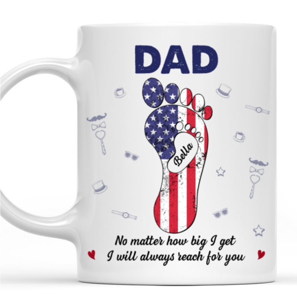 Custom Father's Day, Special Gift for Dad & Grandpa • Dad Footsteps Heart - Personalized Coffee Mug