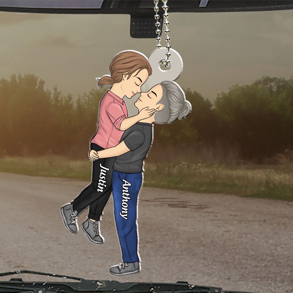 Love is Love - Personalized Car Ornament