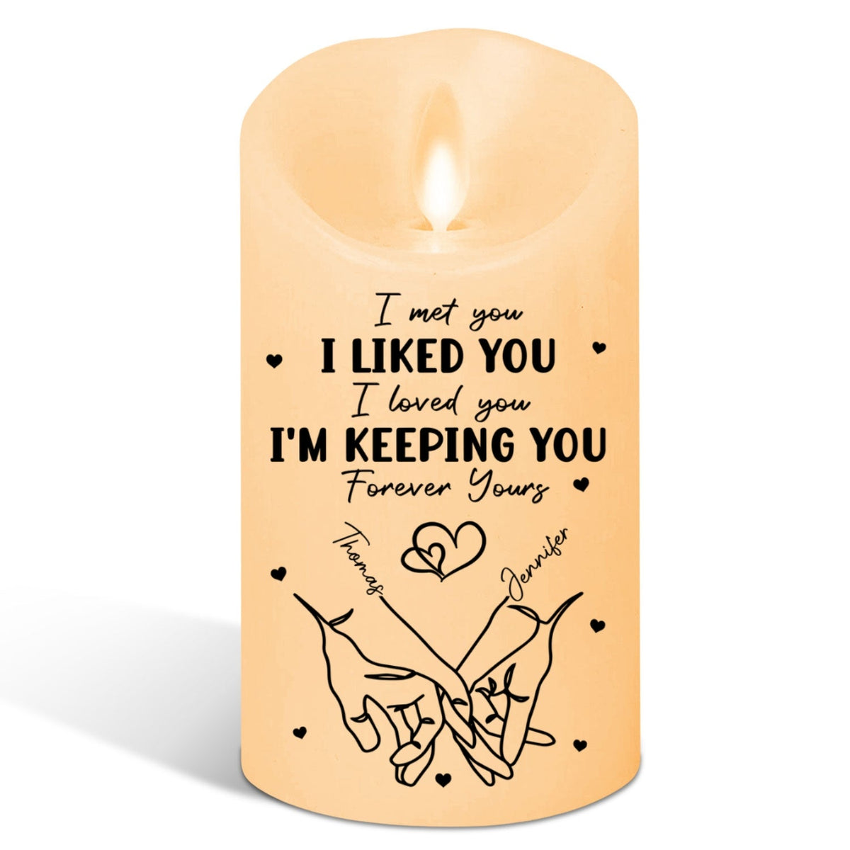 I Met You - Personalized LED Candle
