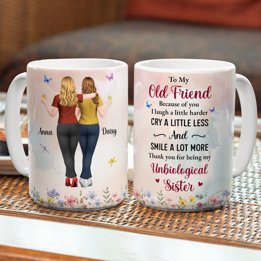 Custom Best Friend, Christmas & Birthday Friendship Keepsake Gift • Old Friend Unbiological Sister - Personalized Coffee Mug