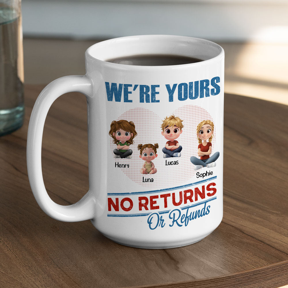 Custom Anniversary Keepsake Gifts For Couple • No Returns Or Refunds Kids - Personalized Coffee Mug