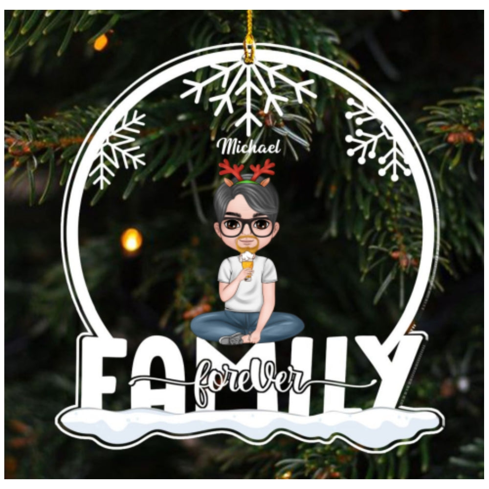 Custom Keepsake Christmas Ornament •  Siblings Forever - Personalized Acrylic Ornament