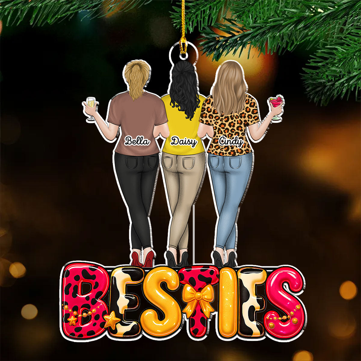 Custom Friendship Christmas Ornament, Best Friend Gift •  Special Friends Love - Personalized Acrylic Ornament