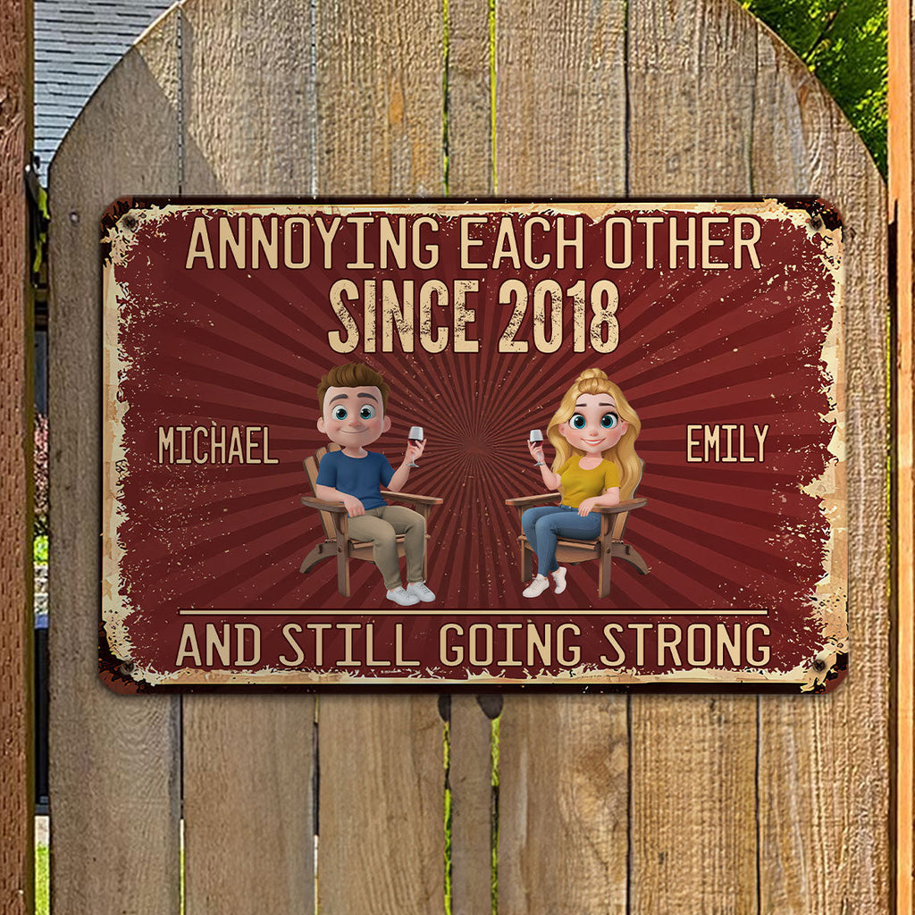Custom Couple Campground Sign, Campsite Outdoor Wall Decor • Our Everlasting Love - Personalized Metal Sign