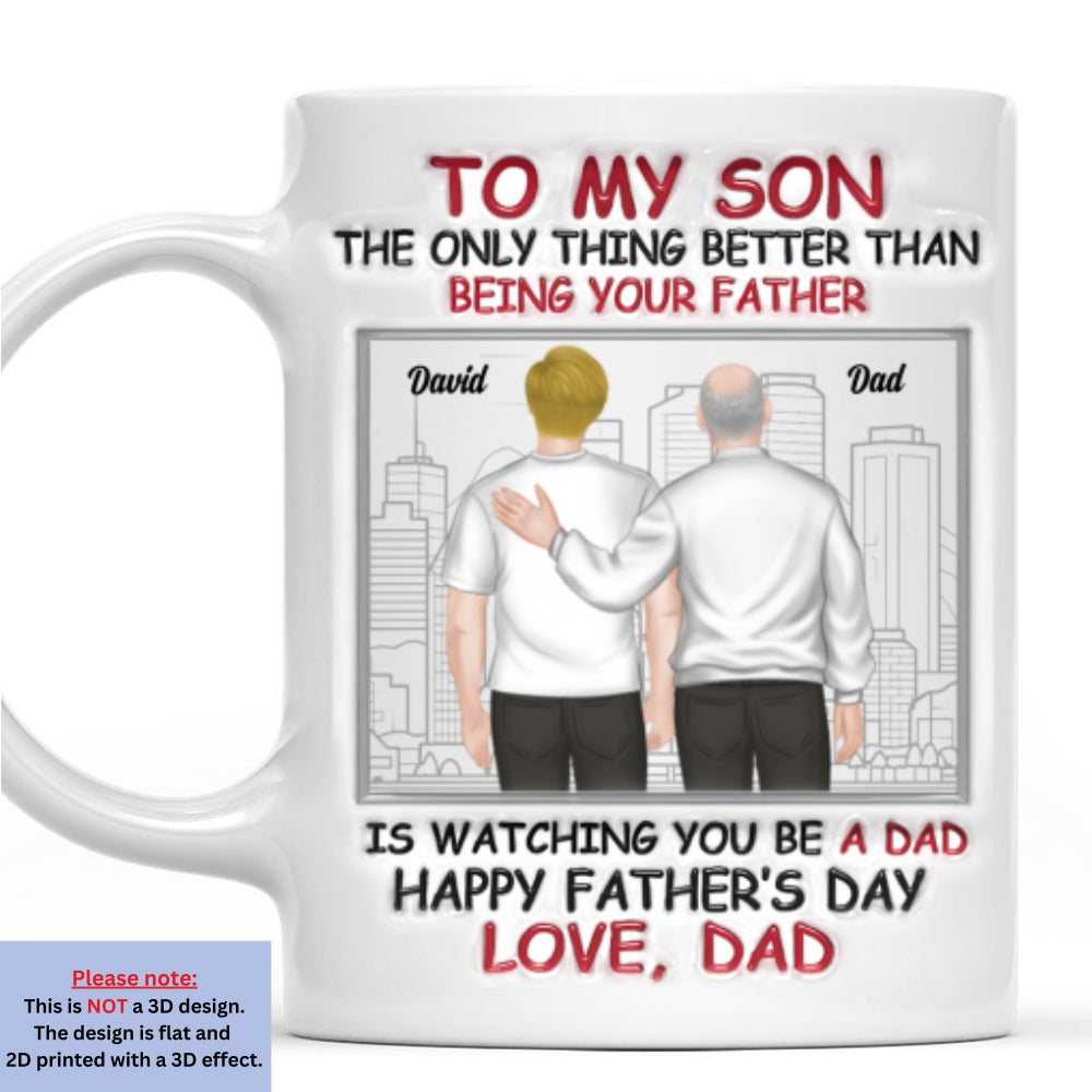 Custom Father's Day, Special Gift for Dad & Grandpa • Fatherhood Looks Good On You - Personalized 3D Inflated Effect Mug