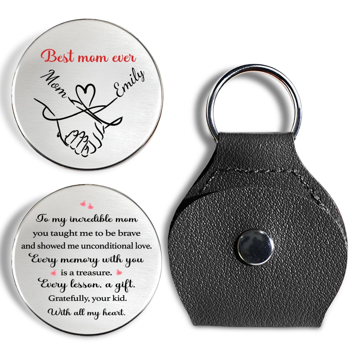 Custom Mom Coin Keychain, Mother's Day Birthday Keepsake • Every Memory With You Is A Treasure - Personalized Pocket Hug