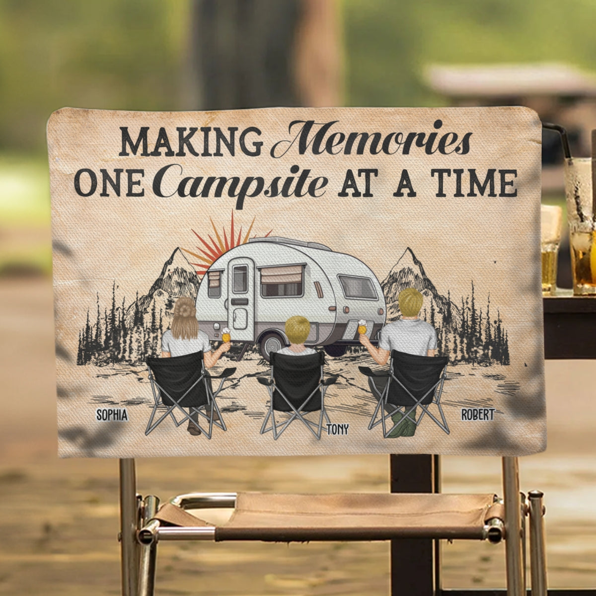 Home Is Where We Park In - Personalized Camping Chair Cover