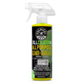 A bottle of Chemical Guys All Clean All Purpose Cleaner + Degreaser in Super Citrus scent, featuring a black and green label with a white spray trigger top, set against a plain white background.