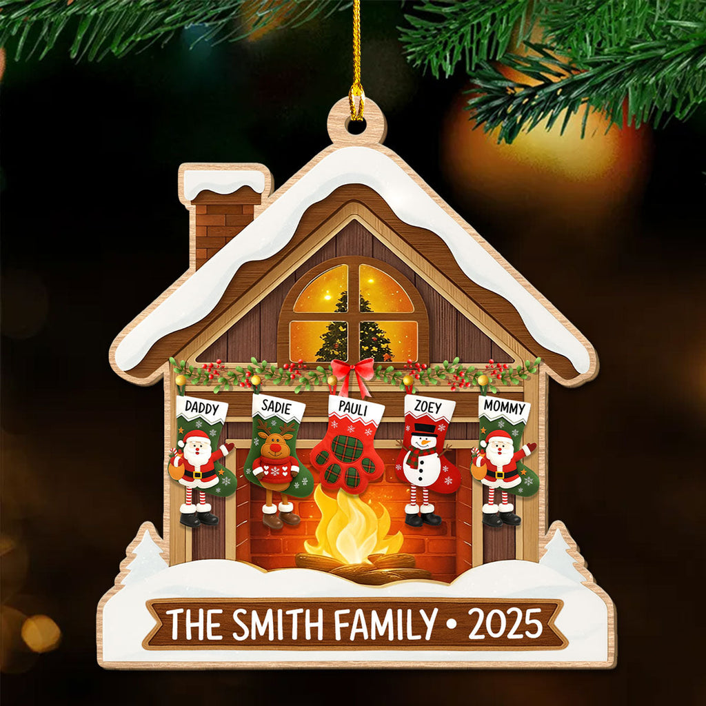 Custom Family Ornament, Christmas Gift for Family Members •  Our Winter Wonderland - Personalized Wood Ornament