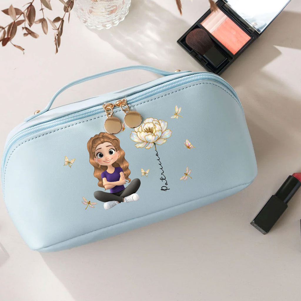 Blooming Soul - Personalized Leather Makeup Bag