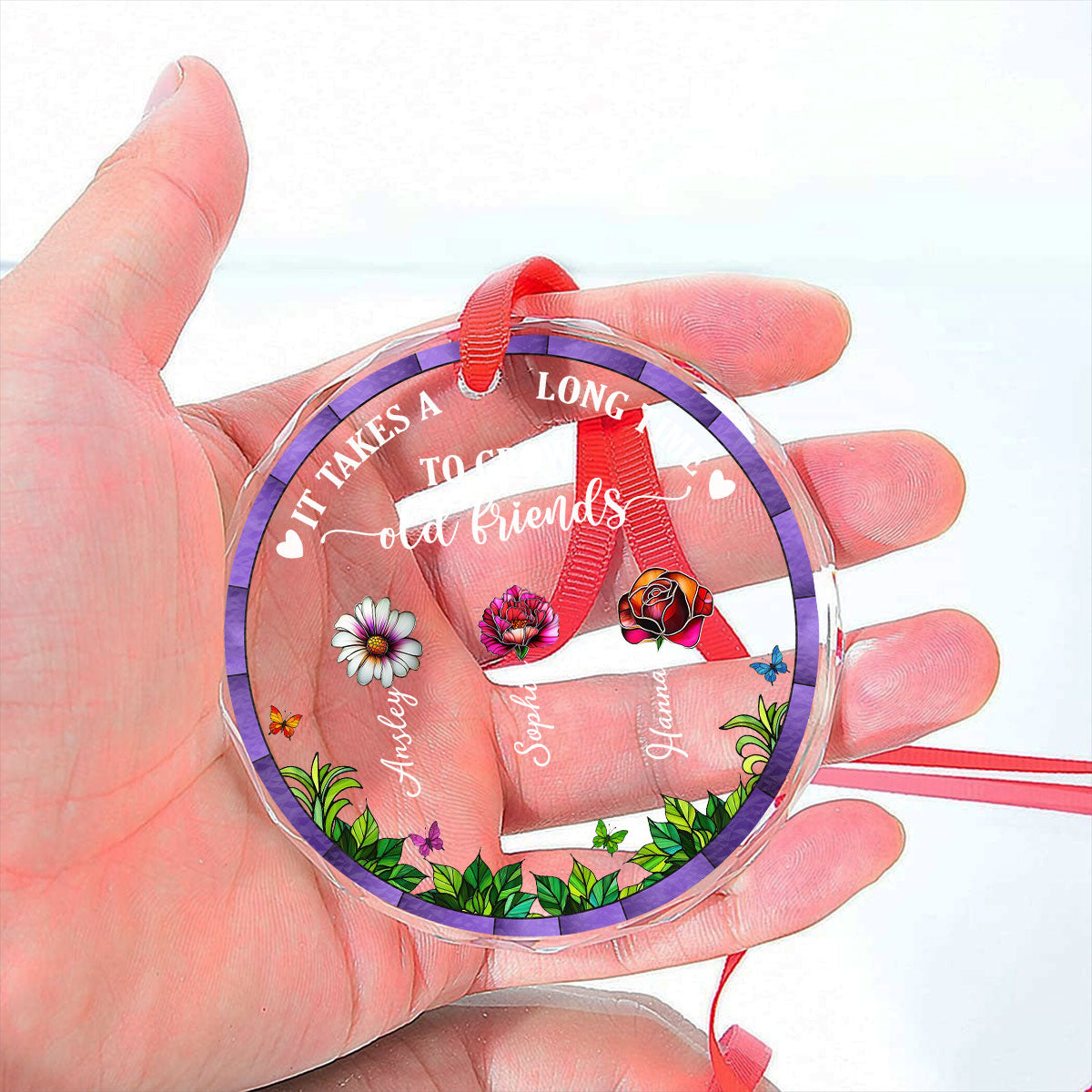 Custom Friendship Christmas Ornament, Best Friend Gift •  I Would Pick You - Personalized Glass Ornament