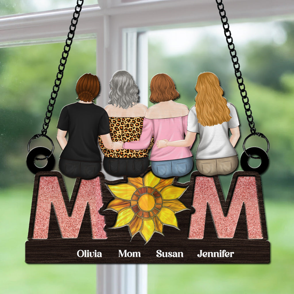 Custom Hanging Decor, Birthday Housewarming Gift • Sunflower Love - Personalized Suncatcher