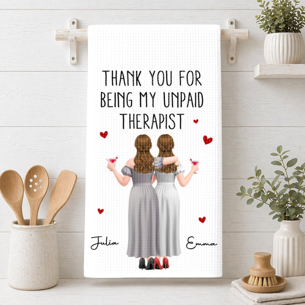 Unpaid Therapist Duo - Personalized Kitchen Towel