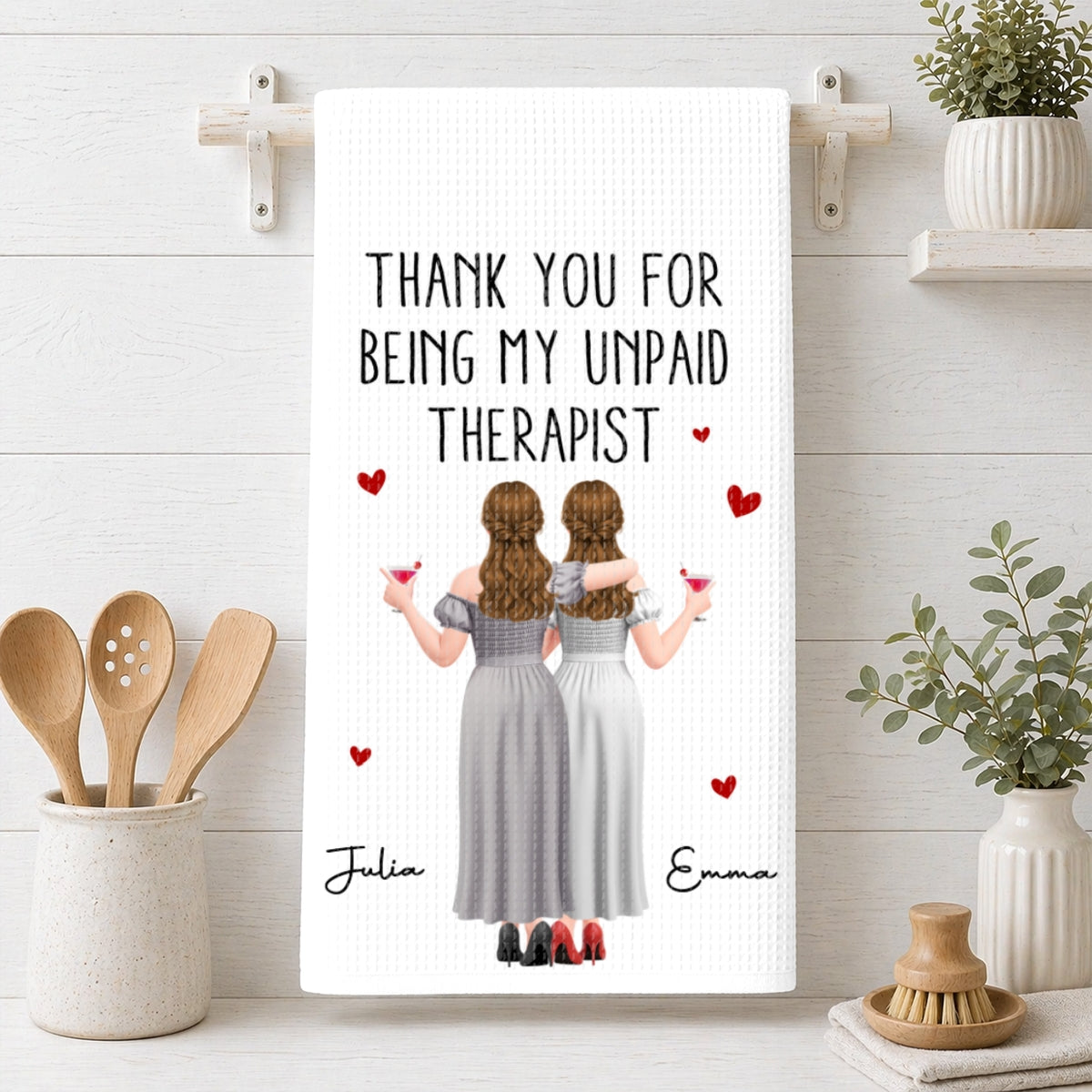 Unpaid Therapist Duo - Personalized Kitchen Towel