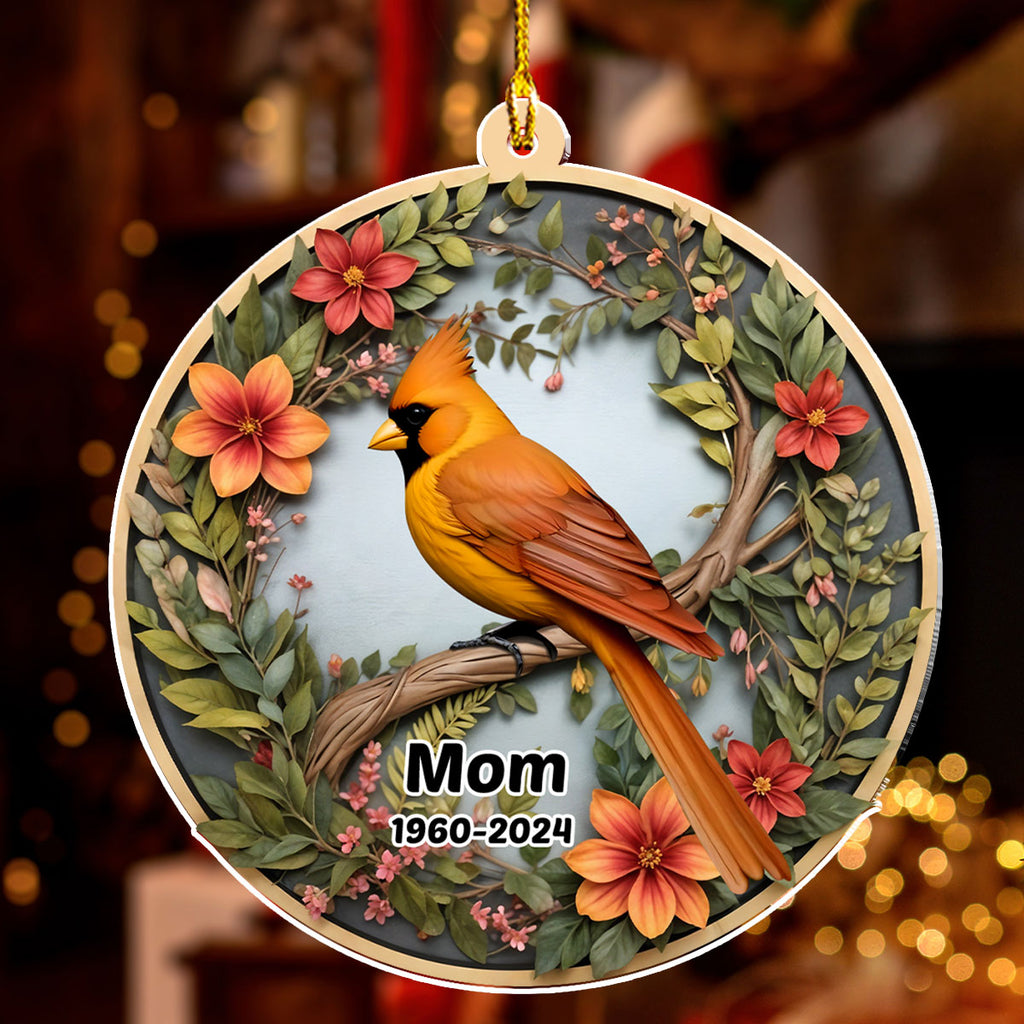 Custom Memorial Christmas Ornament, Sympathy Keepsake •  Cardinals Appear When Angels Are Near - Personalized Acrylic Ornament