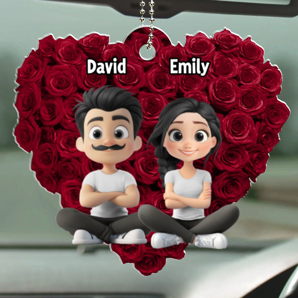 Love Rose - Personalized Car Ornament