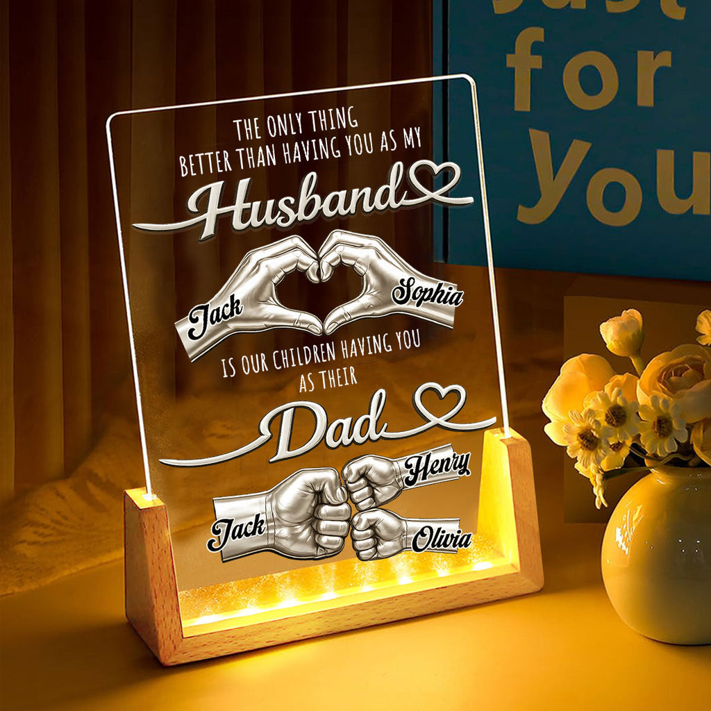 Custom Father's Day Gift for Dad Grandpa • Best Husband Best Dad - Personalized Night Light