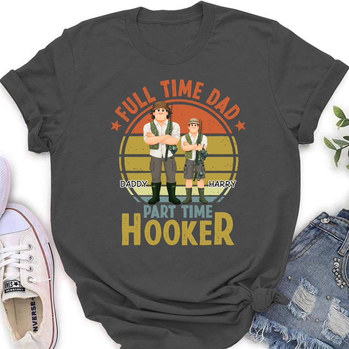 Custom Father's Day, Special Gift for Dad & Grandpa • Dad Catches Bigger Stories - Personalized Shirt