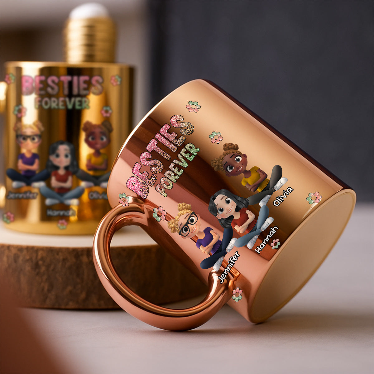 Custom Christmas & Birthday Gift for Brother & Sister • Always My Bestfriend - Personalized Metallic Mug