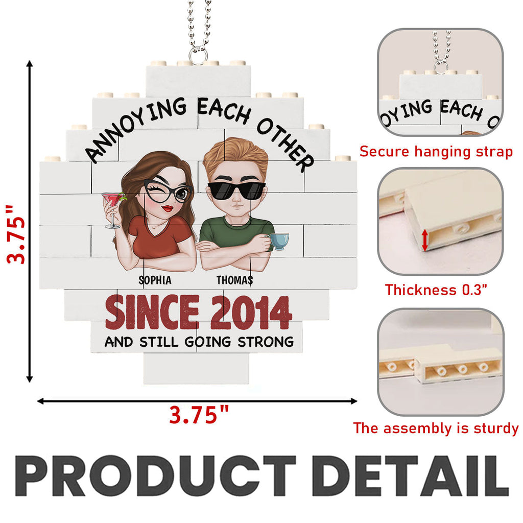 Annoying Each Other - Personalized Puzzle Car Ornament