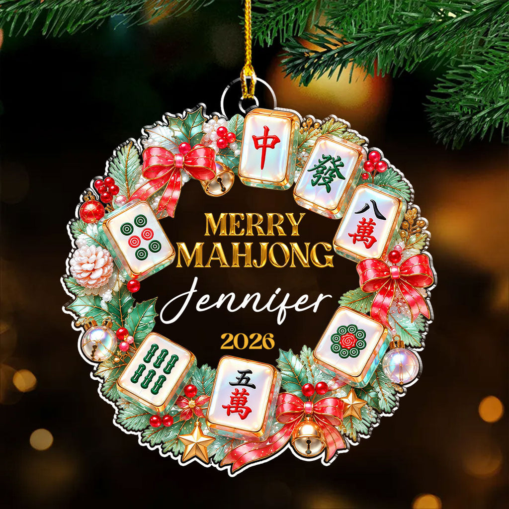 Custom Keepsake Christmas Ornament •  Mahjong Tiles - Personalized Acrylic Ornament