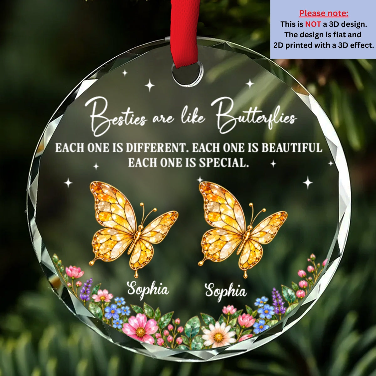 Custom Sister Christmas Ornament •  Each One Is Special - Personalized Glass Ornament