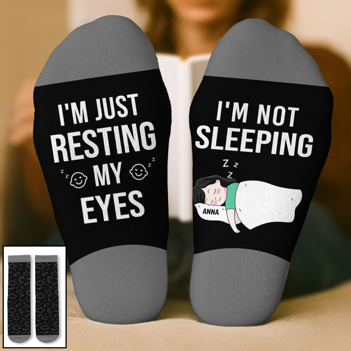 Custom Unique Footwear, Christmas Birthday Gift For Him & Her • I Am Just Resting My Eyes - Personalized Crew Socks