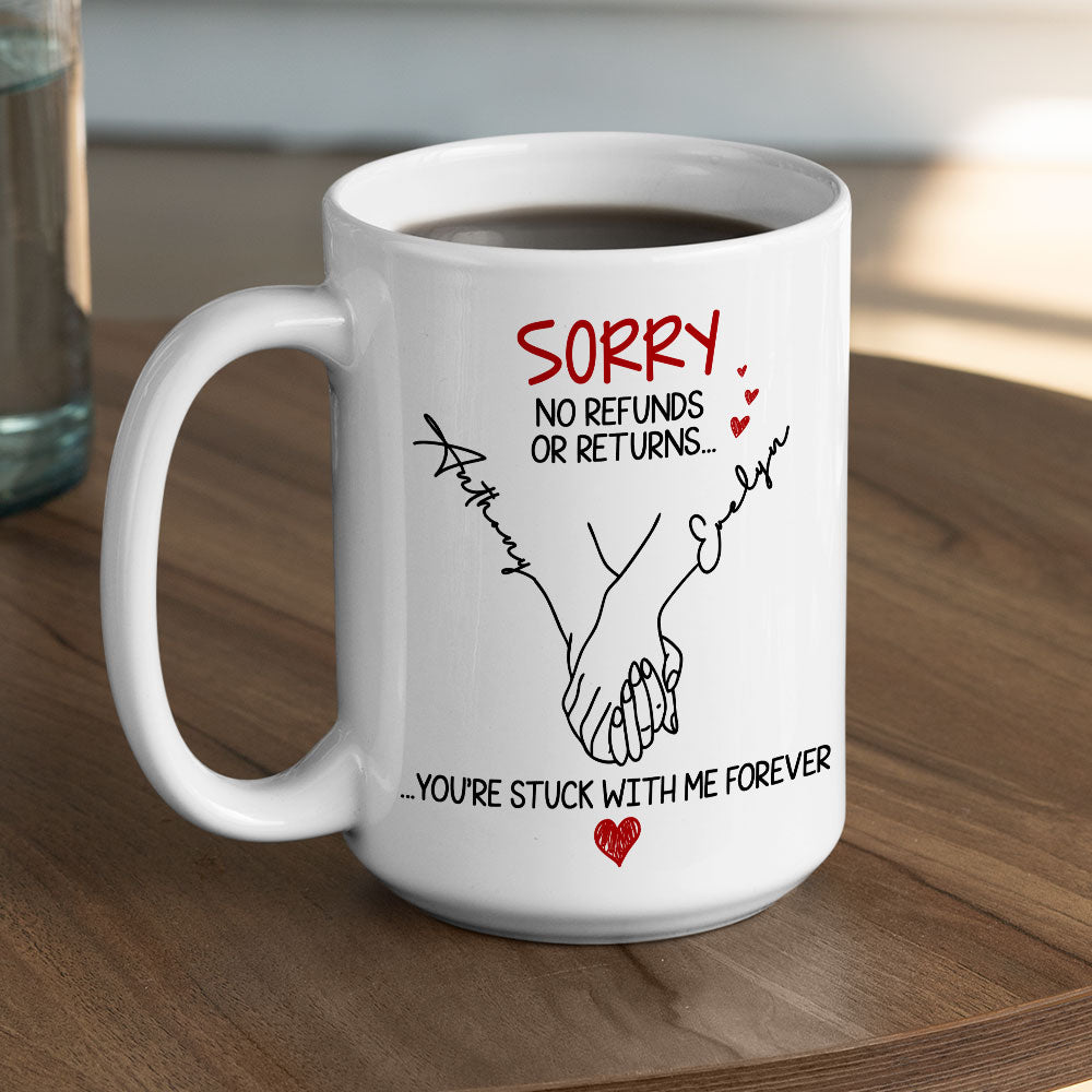 Custom Anniversary Keepsake Gifts For Couple • You Are Stuck With Me Forever - Personalized Coffee Mug