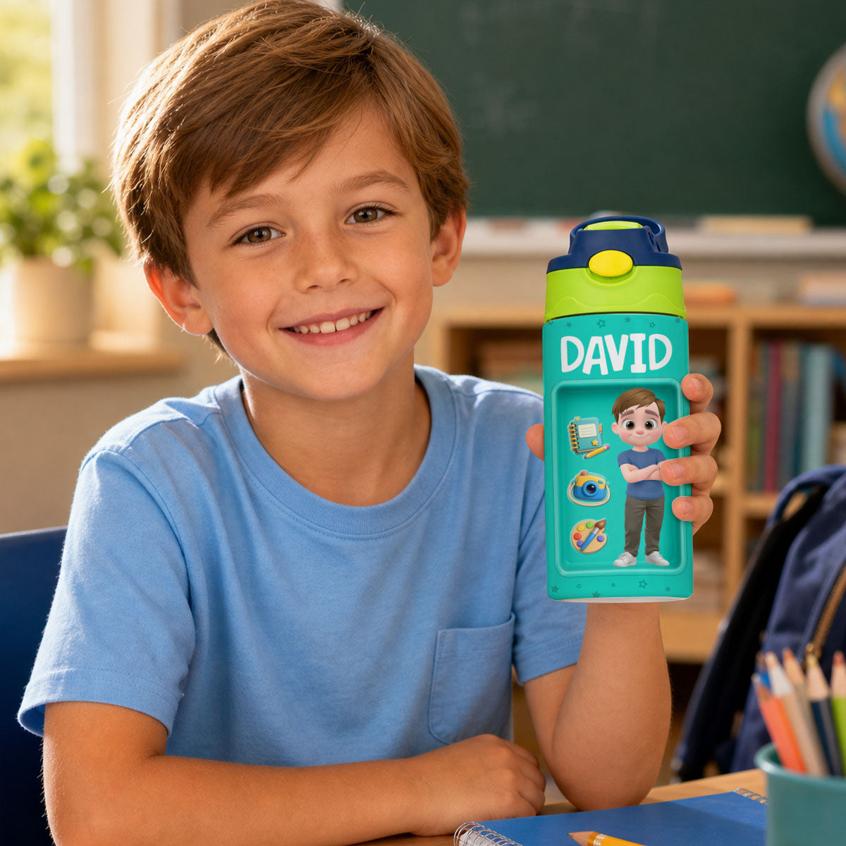 Back To School - Personalized Water Bottle With Handle