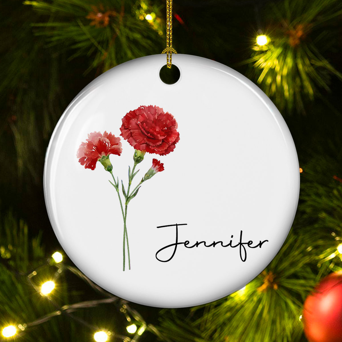 Custom Friendship Christmas Ornament, Best Friend Gift •  Friends Are Flowers That Never Fade - Personalized Ceramic Ornament