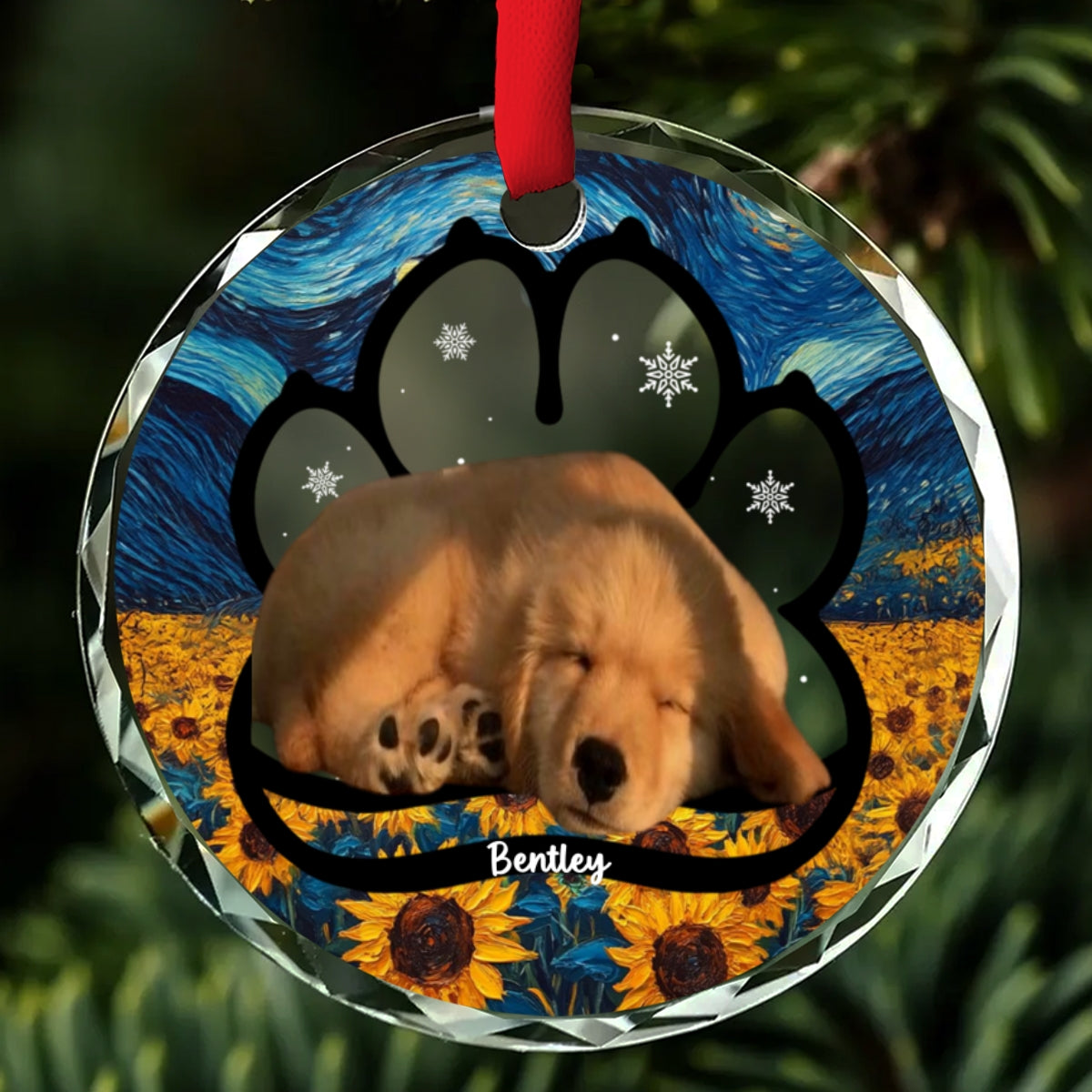 Custom Photo Keepsake Christmas Ornament • Lay Here With Me Photo - Personalized Glass Ornament
