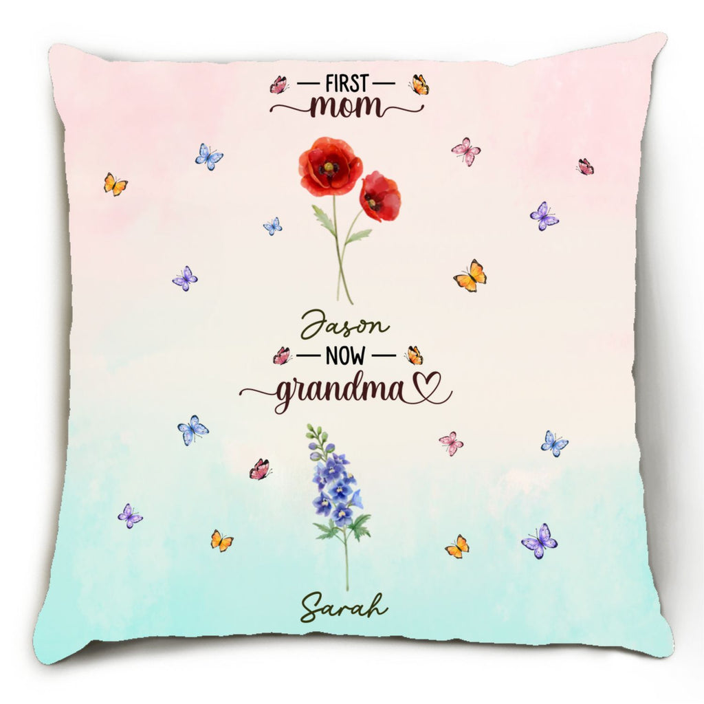 First Mom Now Grandma - Personalized Throw Pillow