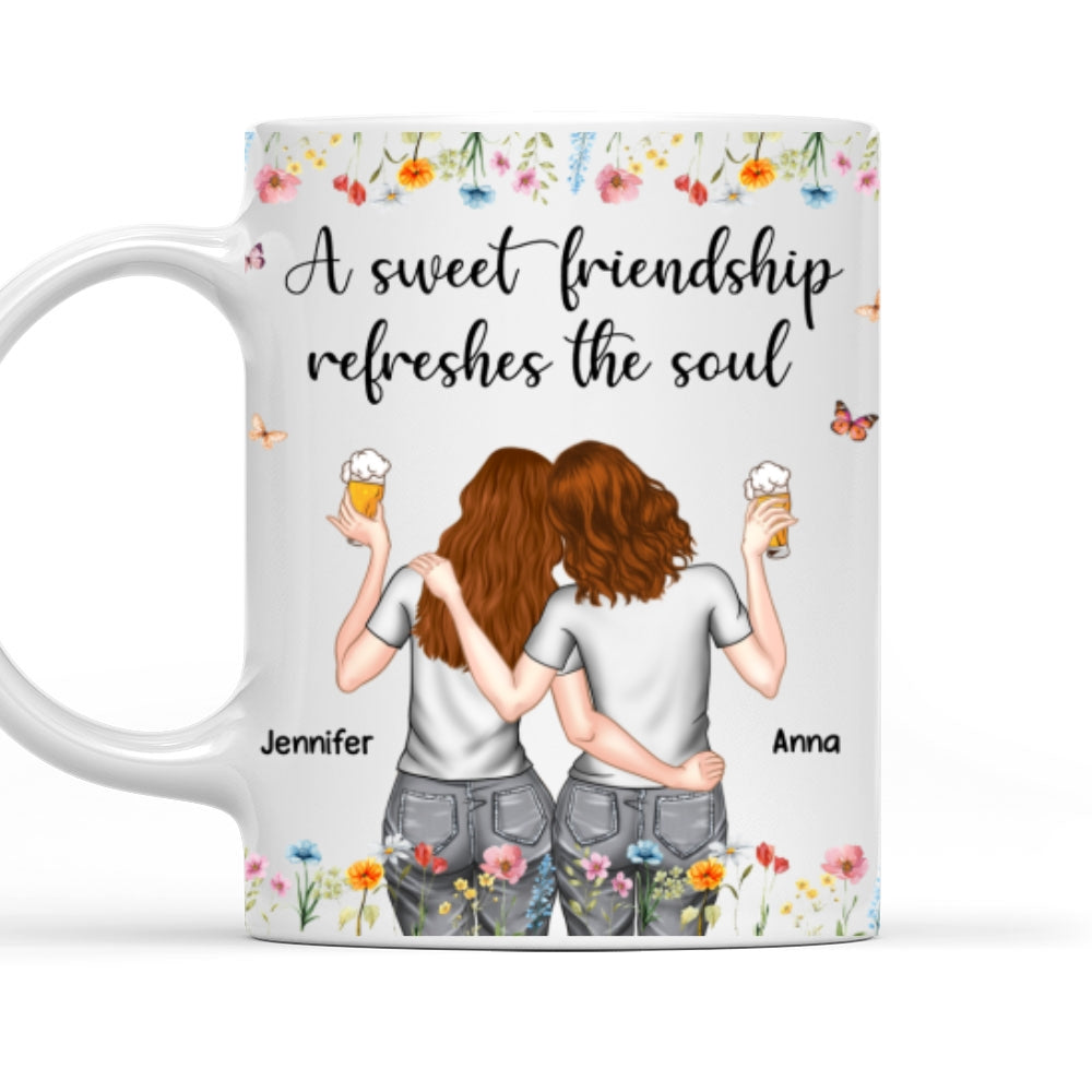 Custom Best Friend, Christmas & Birthday Friendship Keepsake Gift • Refreshes The Soul - Personalized Coffee Mug