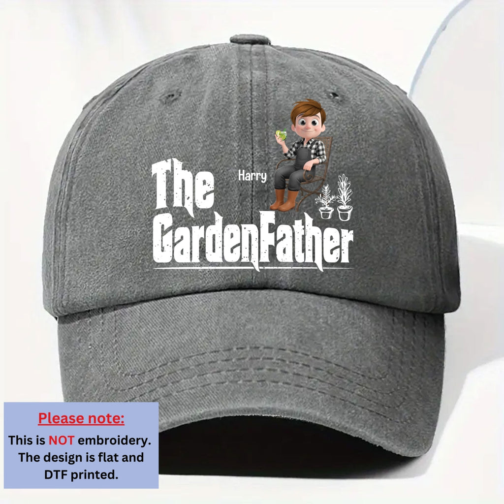 Custom Christmas Headwear Birthday Gifts for Dad • Boss Of The Blooms - Personalized Vintage Washed Denim Cap