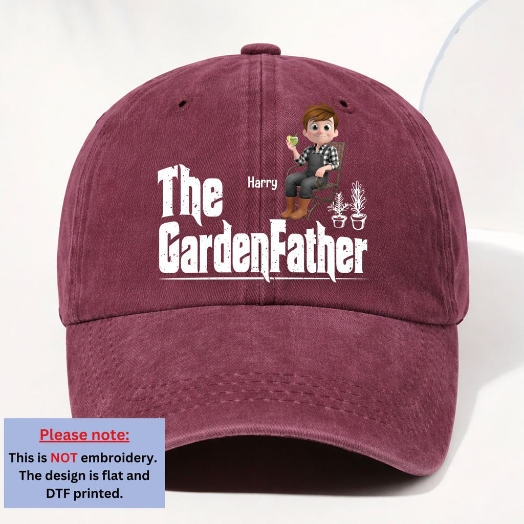 Custom Christmas Headwear Birthday Gifts for Dad • Boss Of The Blooms - Personalized Vintage Washed Denim Cap