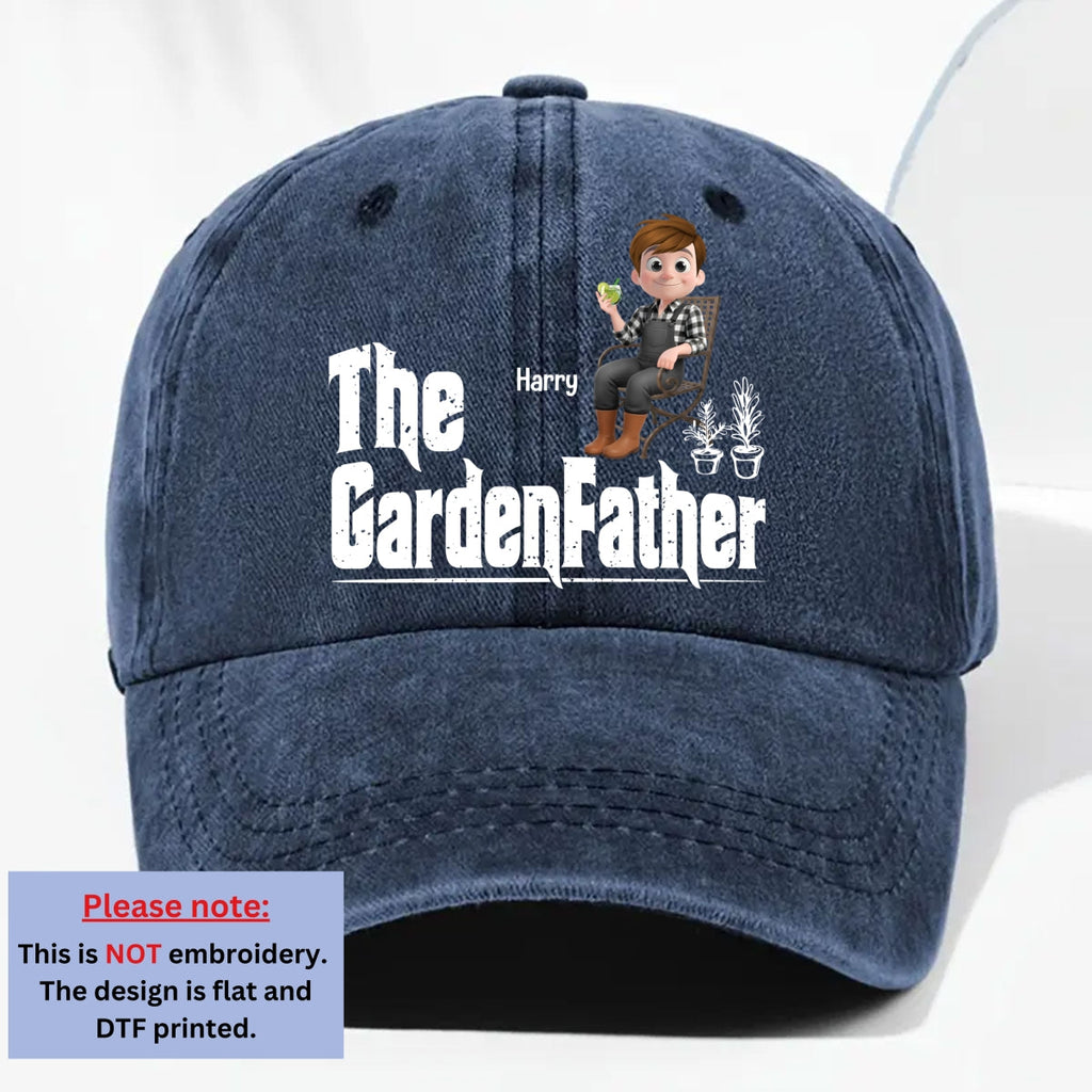 Custom Christmas Headwear Birthday Gifts for Dad • Boss Of The Blooms - Personalized Vintage Washed Denim Cap