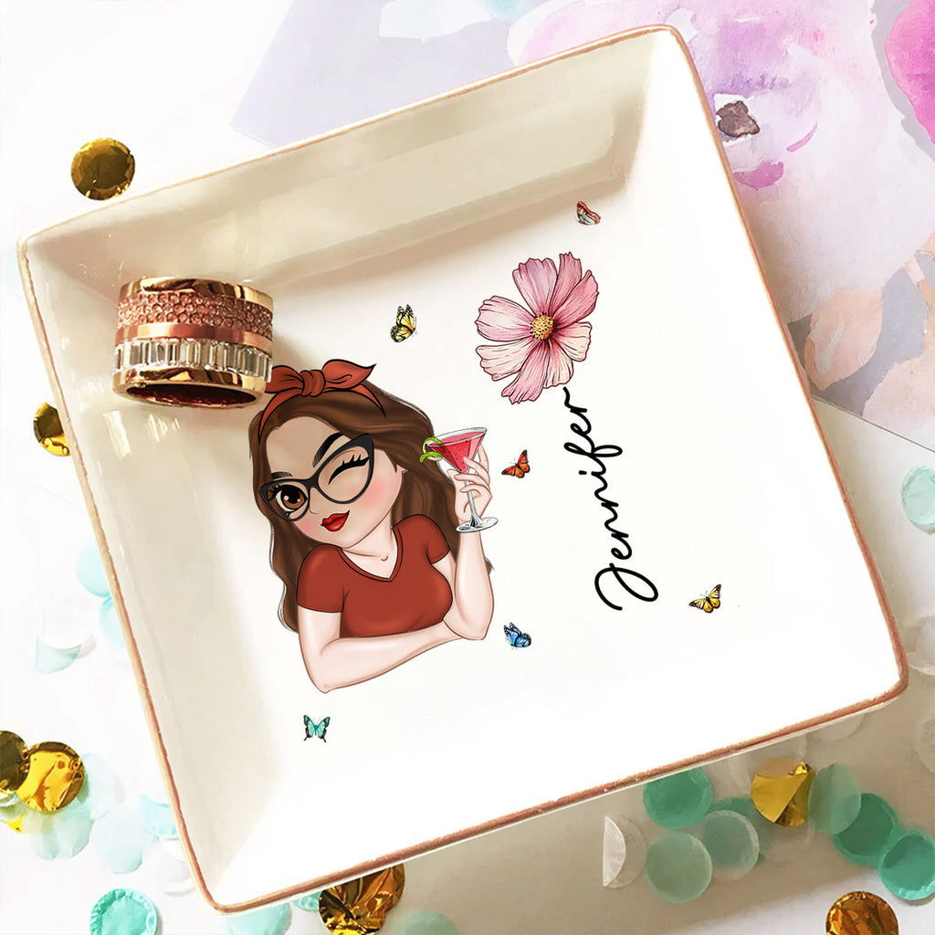 Custom Bestie Trinket Dish, Birthday Christmas Gift For Best Friend • Beautiful Bestie - Personalized Jewelry Dish